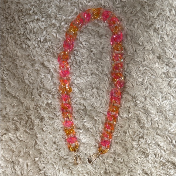 Pink and Orange Chain Purse Strap - Picture 1 of 2